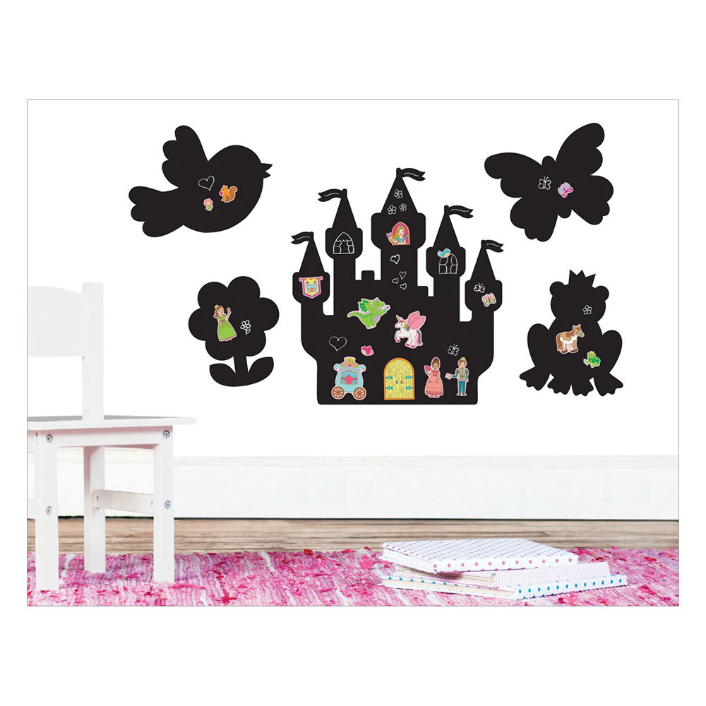 Magnetic chalkboard wall decals with magnetic numbers.