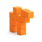 3D Magnetic Pixel Art Set - Orange - 16 pcs