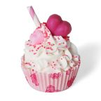 Cupcake Soap - Pink Hearts