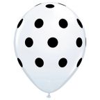 Latex Balloon - Black & White Polkadot - 11"