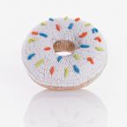 Crochet Doughnut Rattle - White